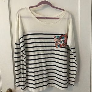 TRULY MADLY DEEPLY Striped Shirt w Printed Pocket